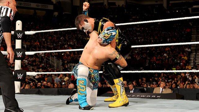Cosmic Wasteland def. Neville & The Lucha Dragons (Kickoff Match) WWE Photo